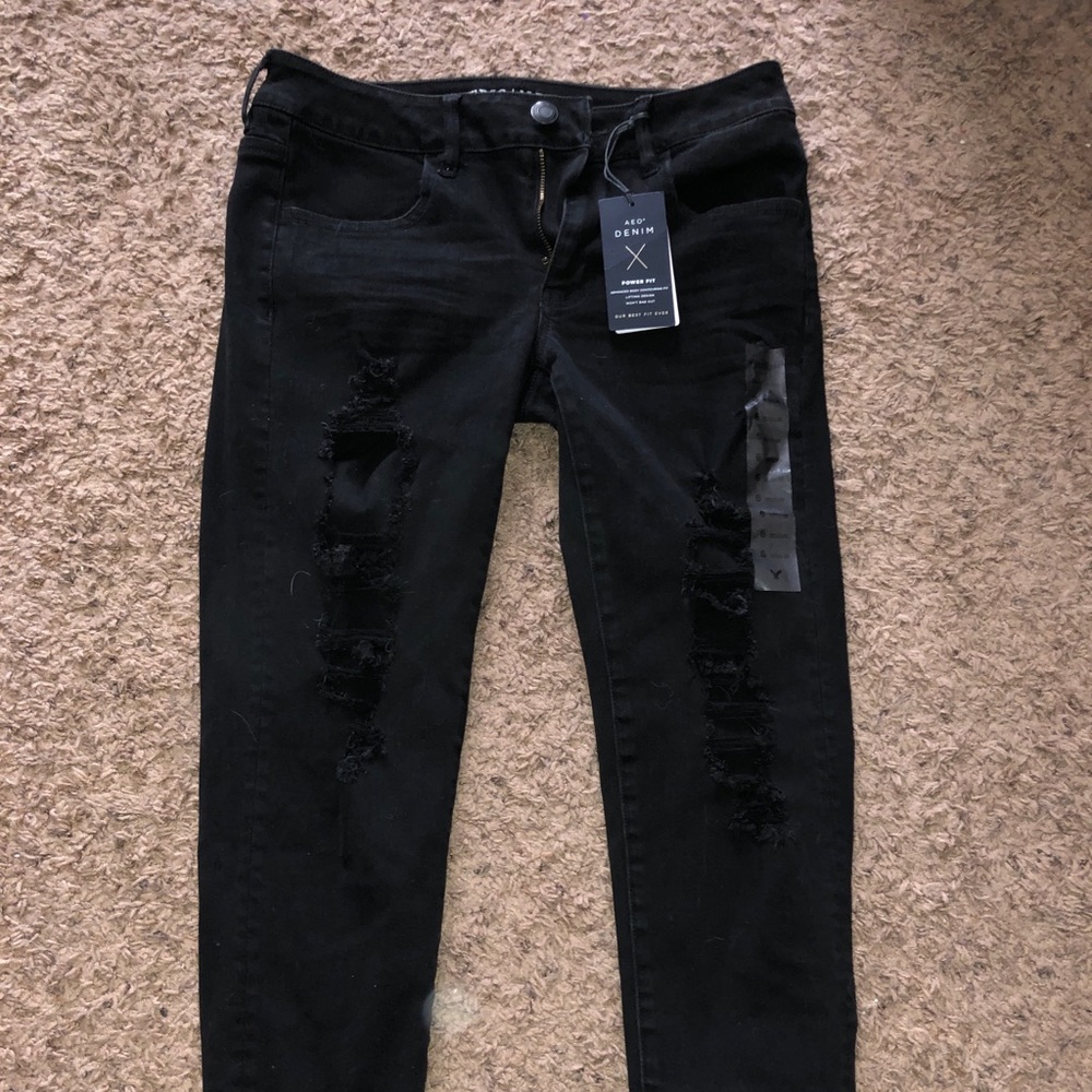 American eagle power fit super stretch black jeans